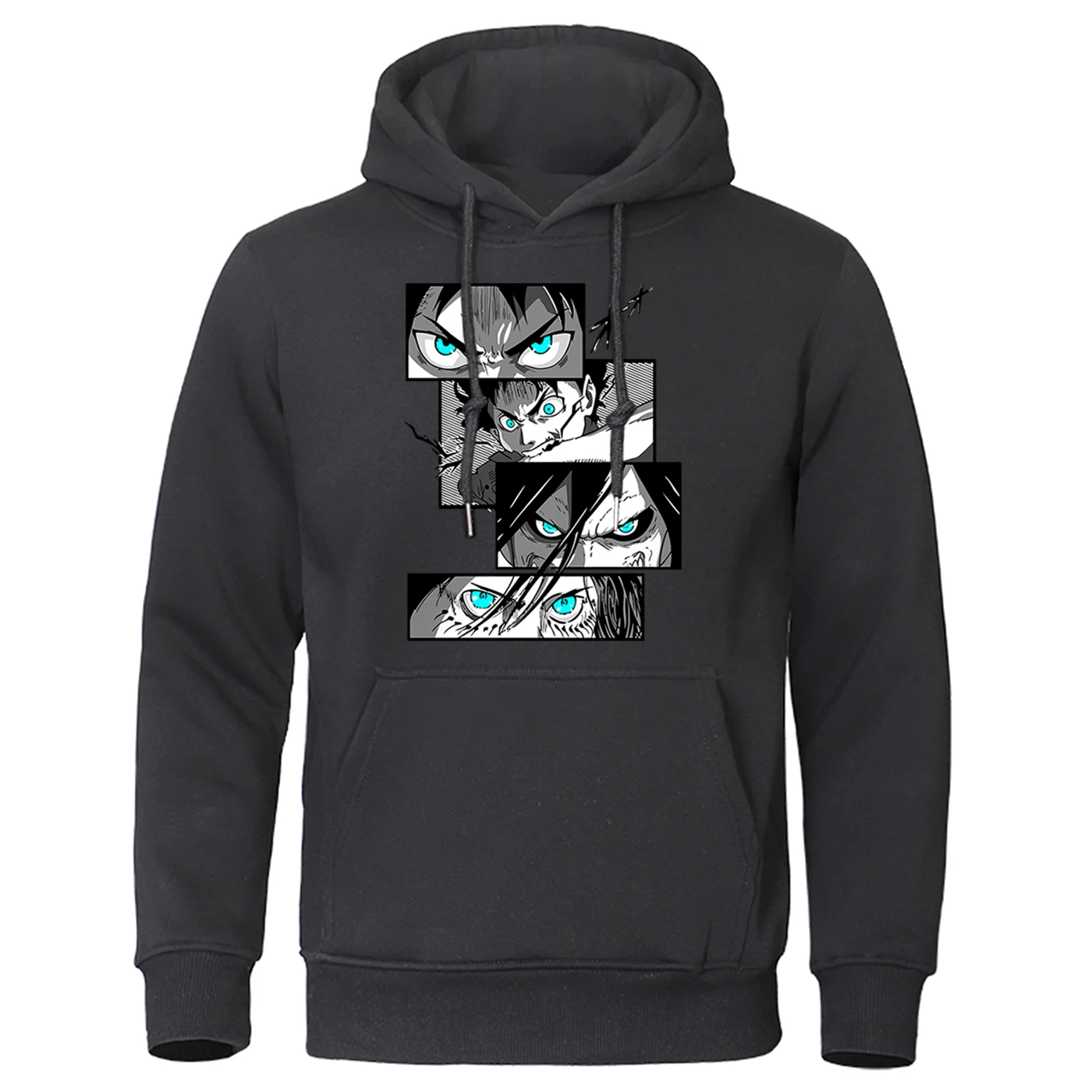 Свитшот мужской с японским аниме атака на Титанов Свободный пуловер принтом