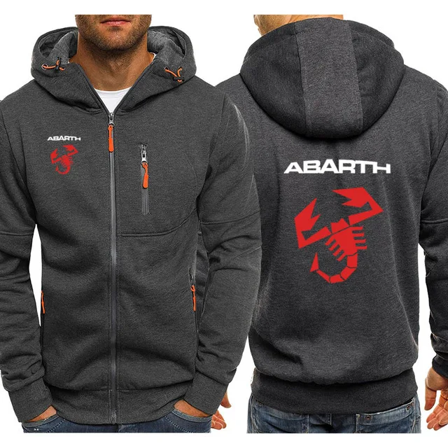 

Hoodies Men Abarth Car Logo Print Casual Hip Hop Harajuku Long Sleeve Hooded Sweatshirts Mens zipper Jacket Man Hoody Clothing