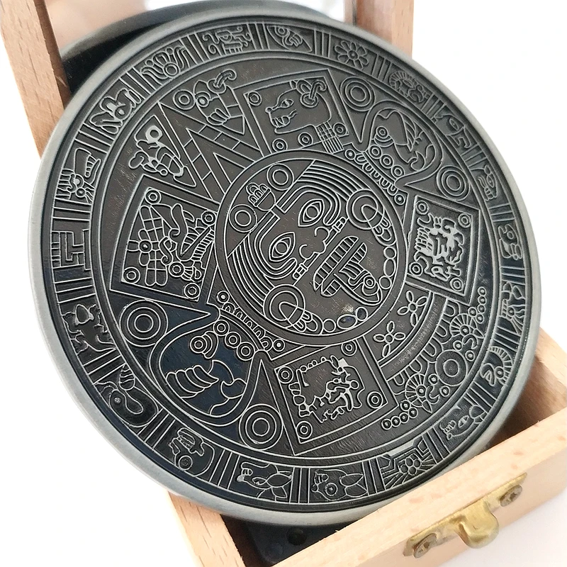Винтажный стиль Круглый ацтекский каландер металлический ремень с пряжкой