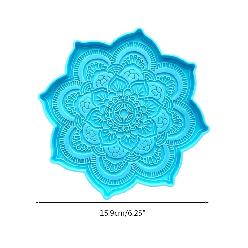 

Mandala Coaster Epoxy Resin Mold Flower Tray Cup Mat Casting Silicone Mould DIY Crafts Home Decoration Making Tool