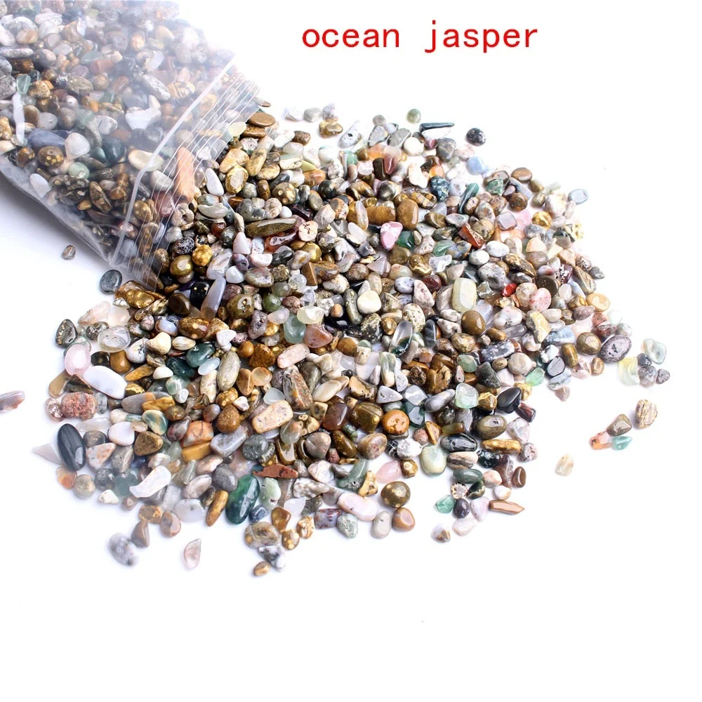 

100g/200g/500g Natural Ocean Jasper Gravel Crystal Polishing Chips Macadam &Gravel Gemstone DIY Home Fish Tank Decoration