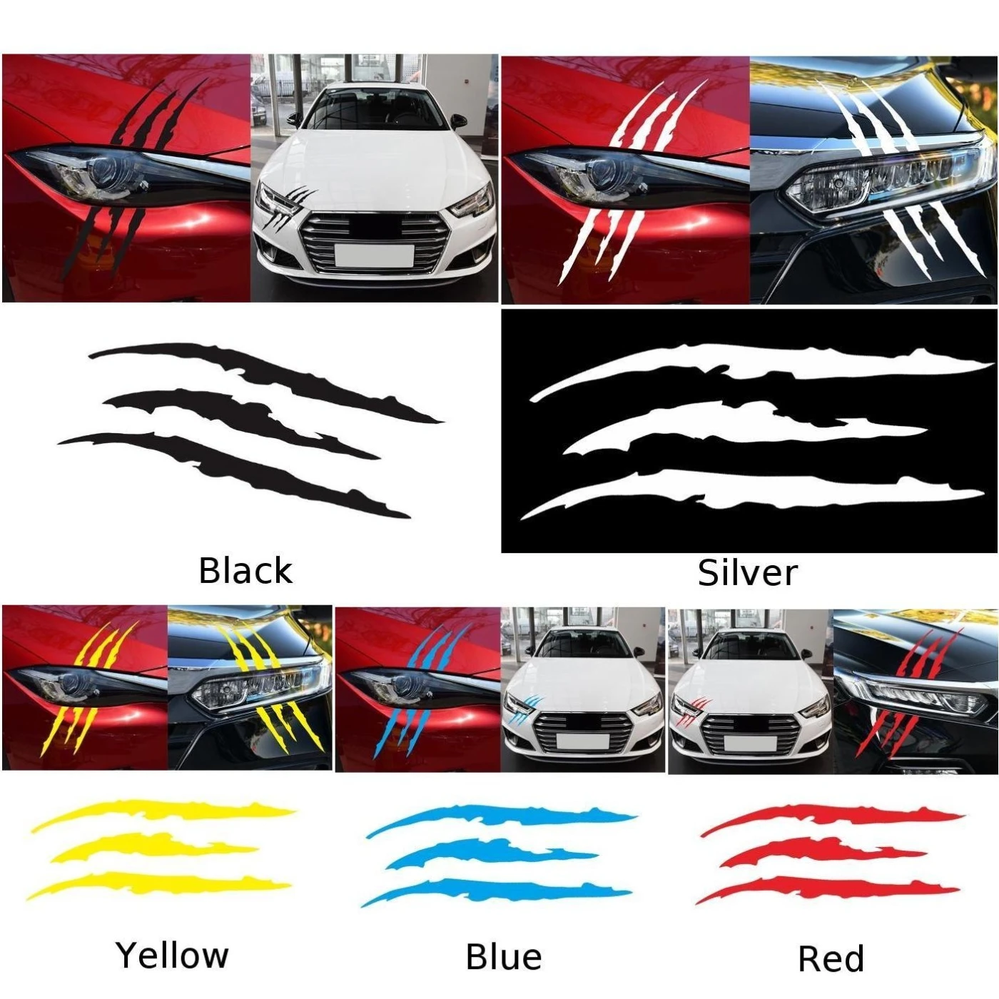 

Stripe Car stickers Paw Style Reflective Material Exterior Accessories 38cm Intelligent