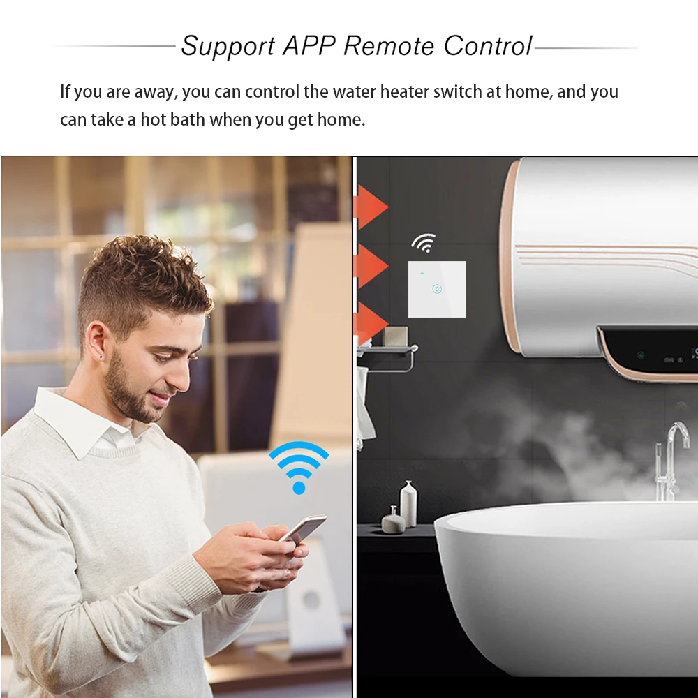 Переключатель для водонагревателя Tuya Smart Life с Wi-Fi настенный сенсорный