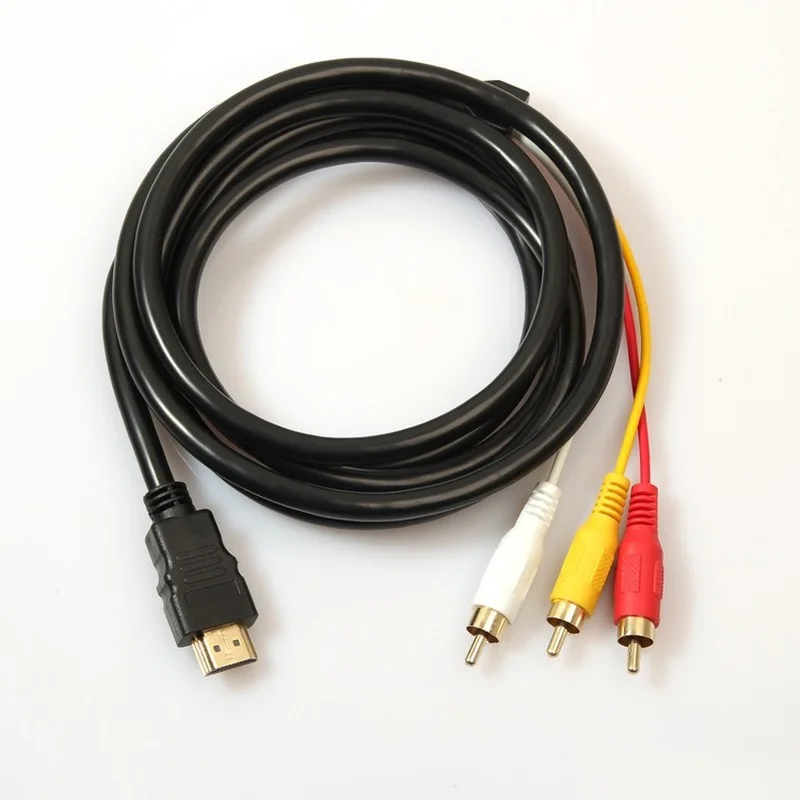 

HDMI-совместимый штекер для 3 RCA Видео Аудио AV адаптер кабель 3RCA стерео фотоустройство для ТВ-приставки DV DVD ПК