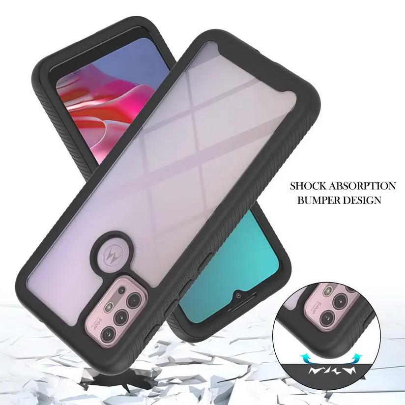double protection case for moto g30 g10 g100 mate s g play power 2021 one 5g ace g9 e7 power case hybrid hard phone cover fundas free global shipping