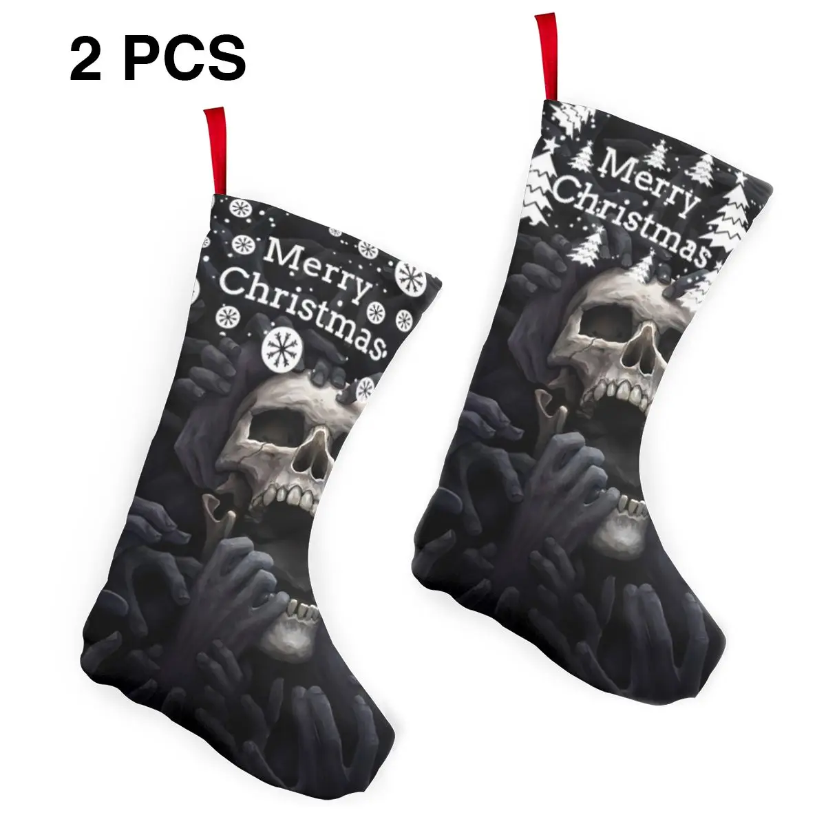

Art Horror Hands Dark Skulls Christmas Stockings Home Decor Christmas Hanging Bags Xmas Tree Decorations Party Supplies