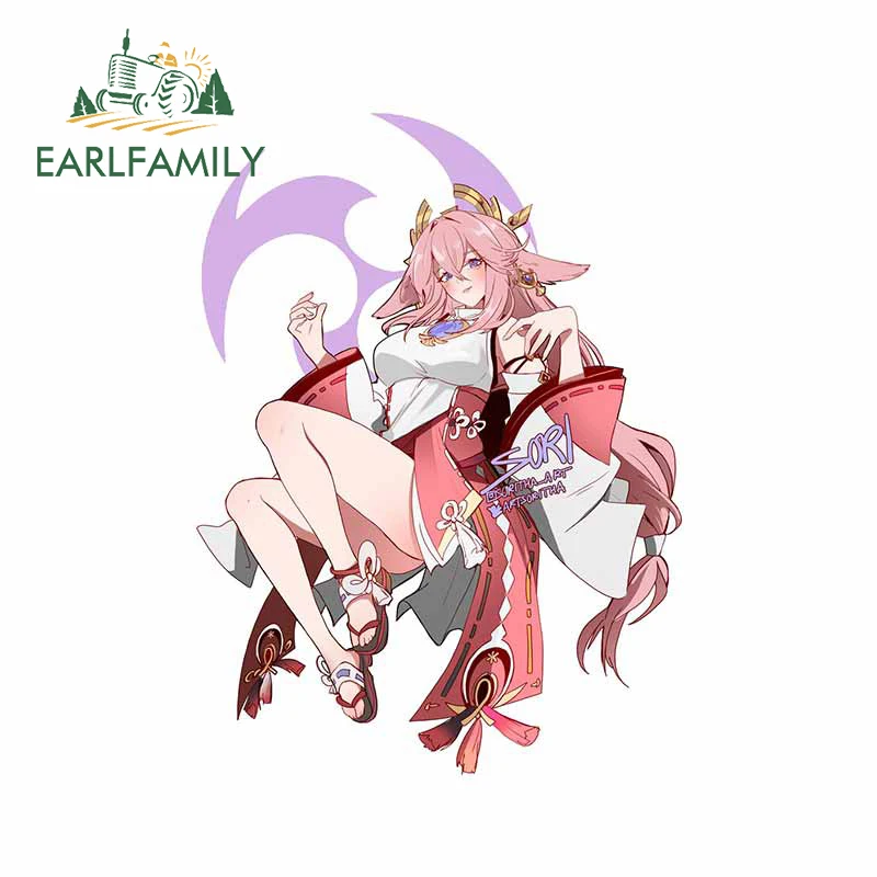 

EARLFAMILY 13 см x 9,2 см для Yae Miko забавная наклейка для автомобилей устойчивая к царапинам наклейка водонепроницаемая доска для серфинга украшени...