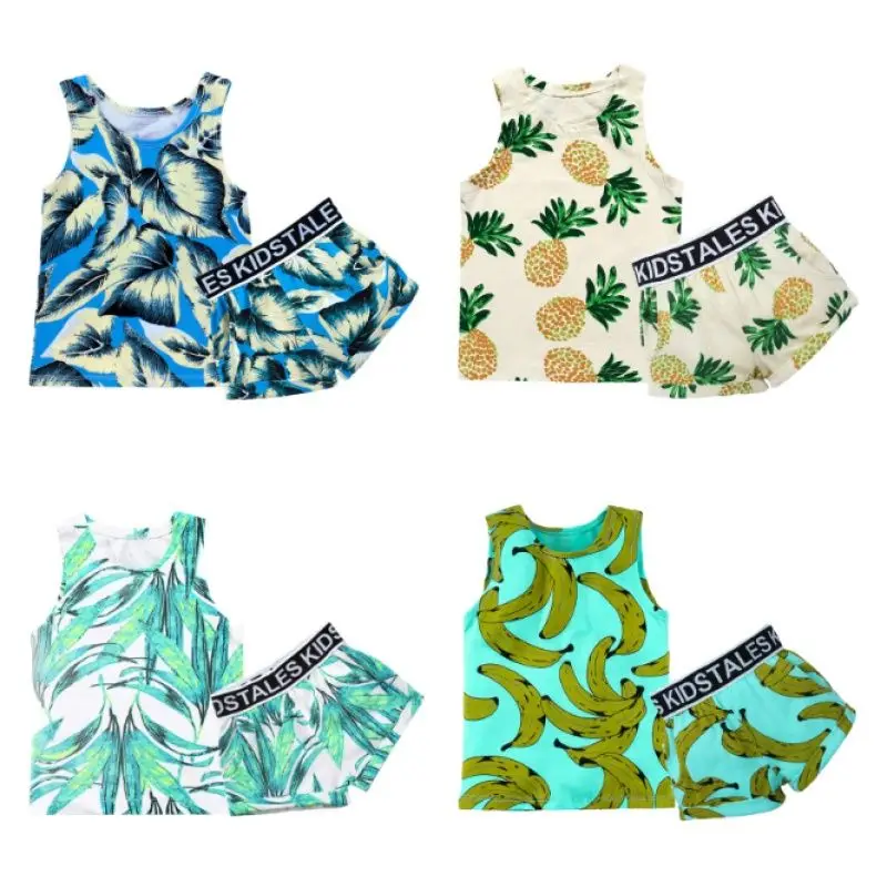 

Для младенцев, одежда для детей комплект одежды для маленьких девочек 2020 летняя одежда для новорожденных мальчиков с принтом «фрукты» Жиле...