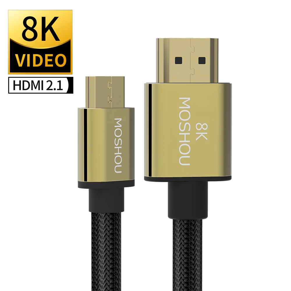 Moshou 8K Mini HDMI совместимый с HD кабелем 1080p 3D Высокоскоростной адаптер позолоченным