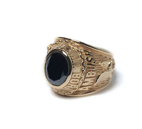 

Kris Wu Yifan Same Style ABS Ambush Vintage Red and White Black Onyx Ring Personalized Hip Hop Tide mens rings