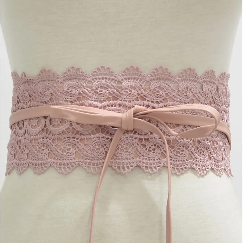 

Women's Multi-color Optional Wide Girdle Lace Decoration Wide Belt Women's Belt Black Belt Prom Belt