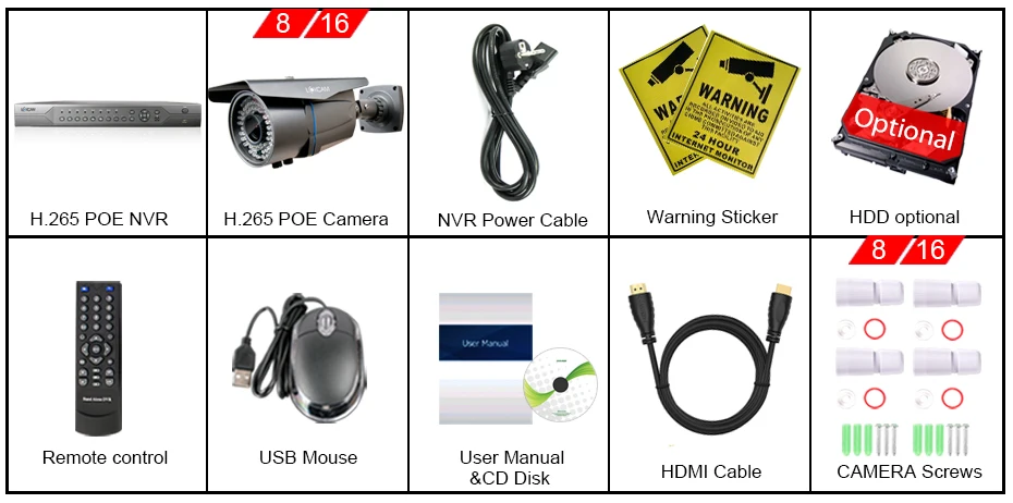 LOXCAM H.265+ 16CH 5MP POE система NVR 48 В 2MP 1080P@ 25fps аудио наружная ip-камера 2,8-12 мм Zoom безопасность Водонепроницаемая poe камера