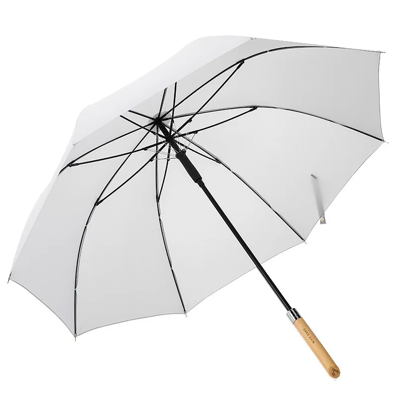 Автоматический ветрозащитный зонт от дождя с деревянной ручкой прямые мужские