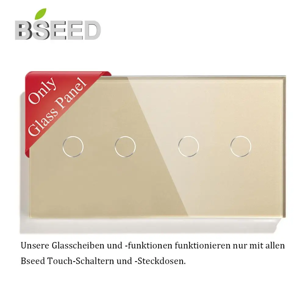 

BSEED Glass Pearl Crystal Glass Single Glass Panel EU 157mm EU Standard White Black Gloden Glass Panel Only 3 Colors