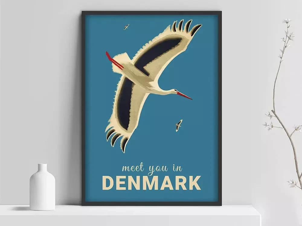 Картина на холсте Hd печать встретить вас в Дании животное птица крутые украшения