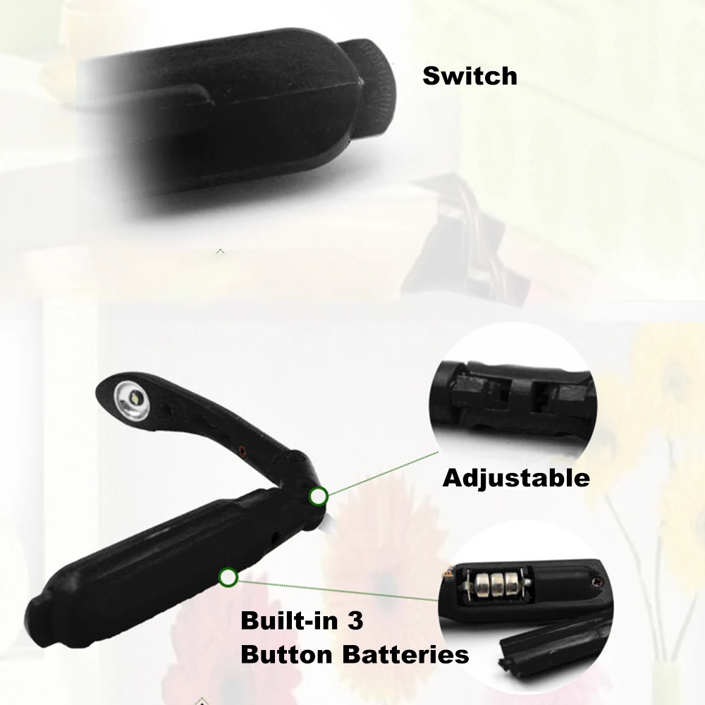 Лампа для чтения книг с клипсой раздвижной ночник светодиодный светильник