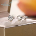 1 карат всего 2 карат серьги с муасанитом пройти испытание алмаза D Цвет Романтическая любовь Снежинка серьги-гвоздики с муассантом серьги ювелирные изделия