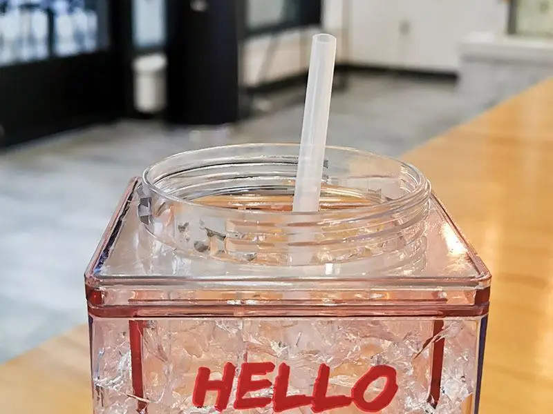 400 мл креативная бутылка для воды с соломинкой BPA бесплатно двухслойные