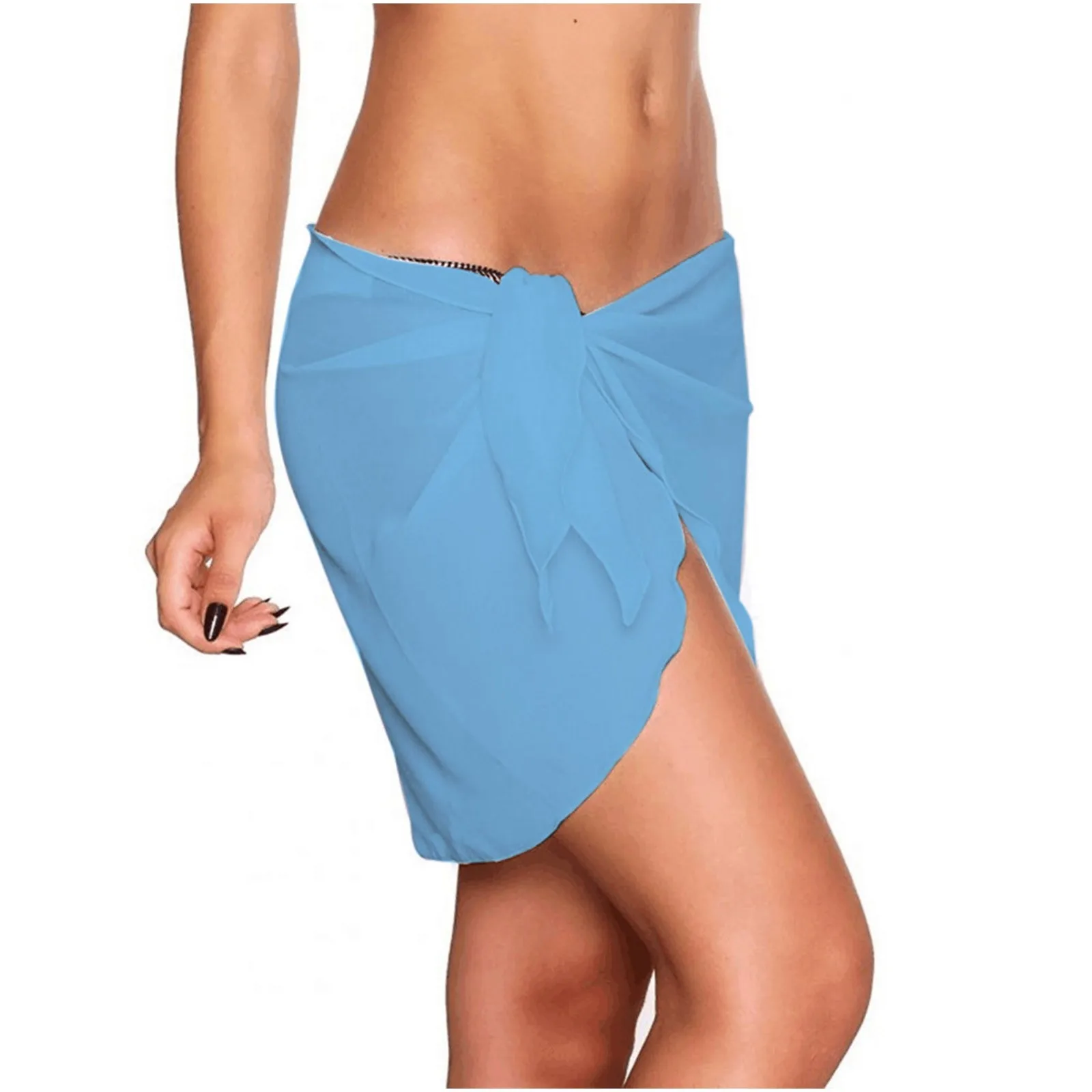 

Women Beach Bikini Cover Up Solid Color Pareo Chiffon Wrap Skirt Sarong Scarf Beachwear Bathing Beachwear Swimsuits Cover-Ups