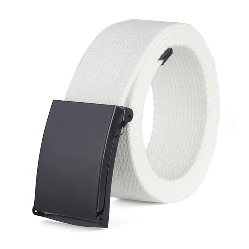 Ремень холщовый с металлической пряжкой для мужчин и женщин повседневный