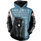 МужскаяЖенская толстовка с капюшоном и 3D-принтом в виде милой лошади