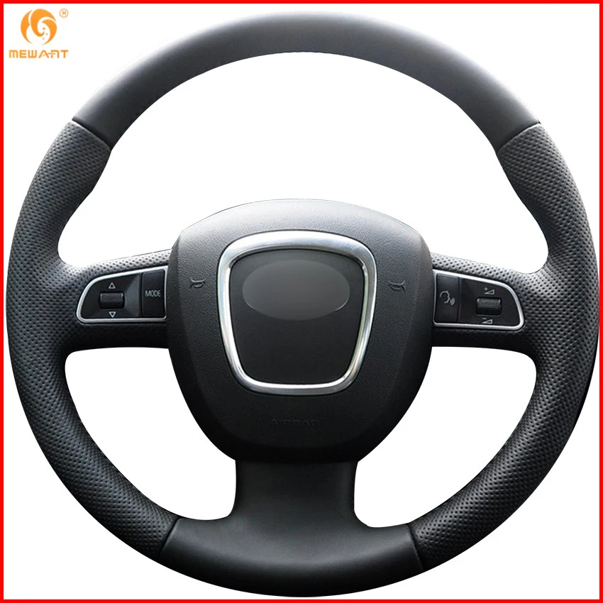 Чехол на руль MEWANT из черной искусственной кожи для Audi A3 (8P) 2008 2013 A4 (B8) 2010 A5 A6 (C6) 2007