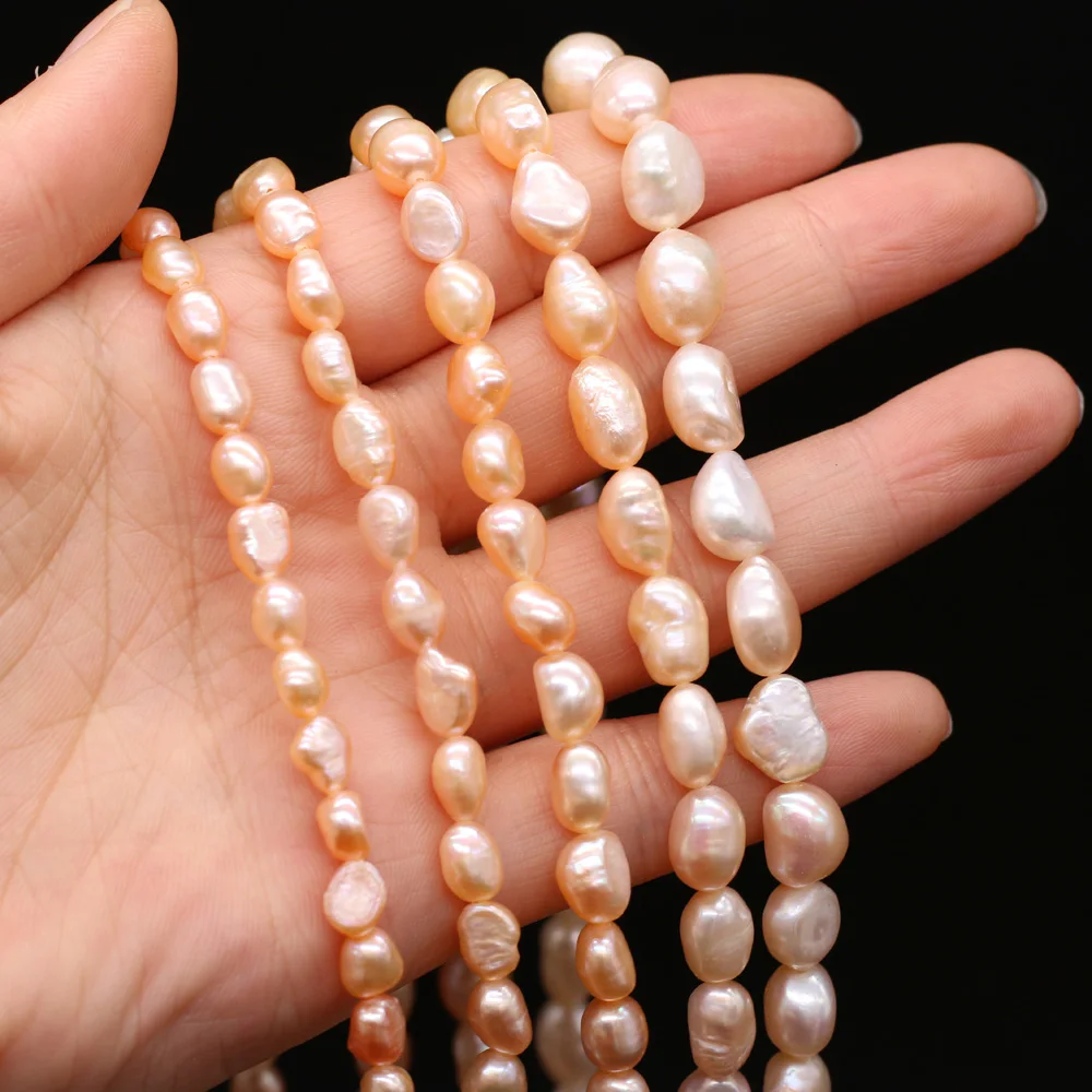 

2021 New Natural Freshwater Vertical Hole Double-sided Glossy Pearl Jewelry Making Elegant Bracelet DIY Necklace 13 Inches