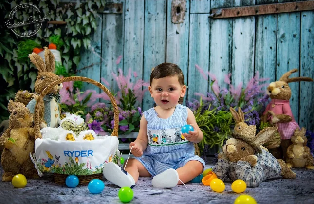 

HUAYI фото фон Пасхальный день фотографии фоны для новорожденных детей студия Пасхальный кролик весенний праздник фон W-3874