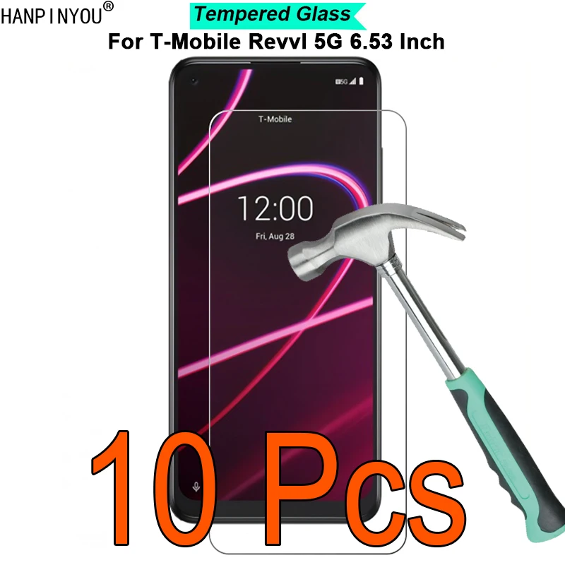 

10 шт./лот для T-Mobile Revvl 5G 6,53 "9H твердость 2.5D ультра-тонкая закаленная защитная пленка из закаленного стекла