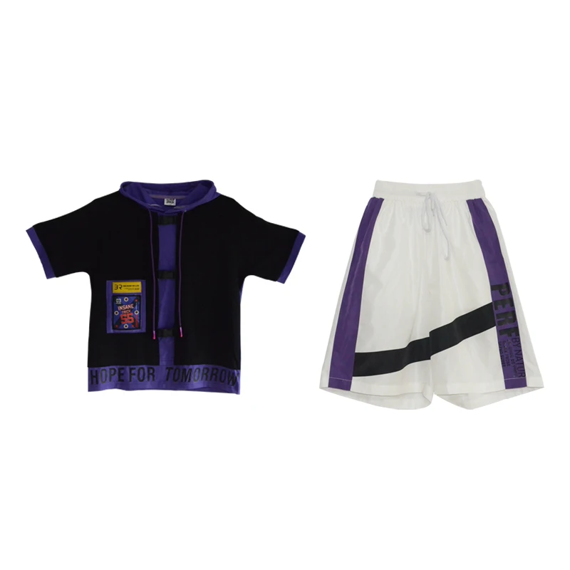 Детские танцевальные костюмы в стиле хип-хоп для мальчиков свободная толстовка с