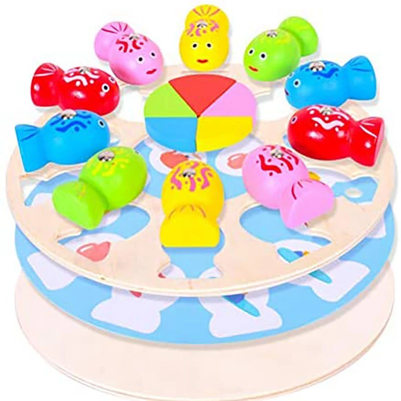 

Magnetic Fishing Game for Kids Toddler Wooden Toys Fish Board Games Indoor Carnival Party Memory Games Birthday Toys