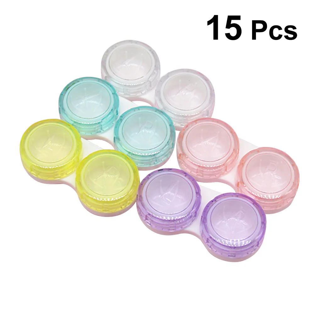 15 шт. кейс для контактных линз легкий компактный яркий цвет Контейнер чехол