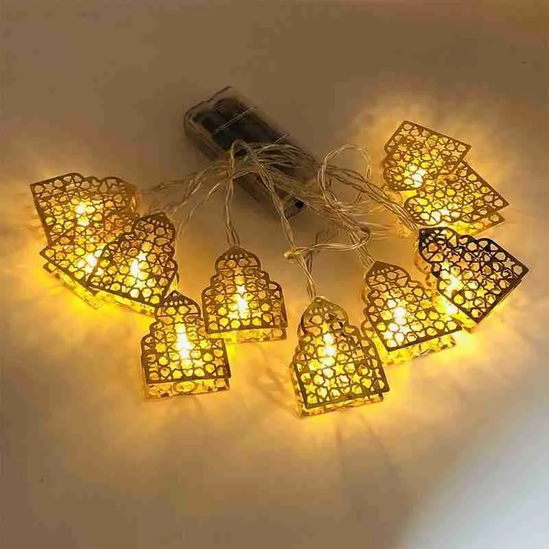

10 Led Muslim Eid Middle East Lasser Bairam Light String Lighting Ramadan Moon Led Diwali Star Decoration Castle Iro