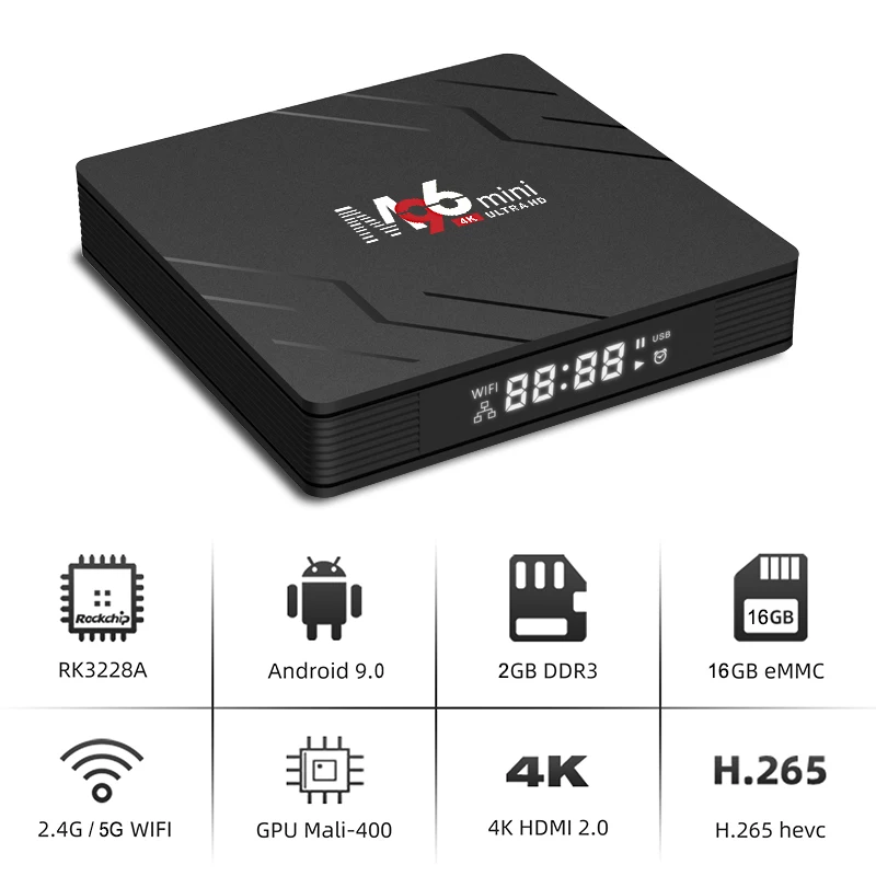 M96 Мини Смарт ТВ коробка Android 9 0 4K Youtube Google 2 4 &amp 5 0G WiFi Bluetooth Четырехъядерный Cortex-A7