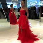 Вечернее платье Sevintage, красное, с разрезом спереди, для выпускного вечера