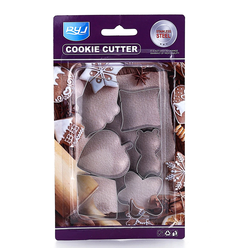 6 шт./компл. &quotсделай сам&quot с изображением цветов и котика печенья печенье пресс