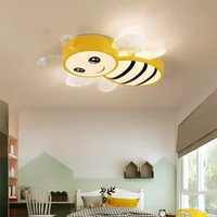 Nordic warm romantic bedroom creative little bee simple Princess girl room children's ceiling lamp