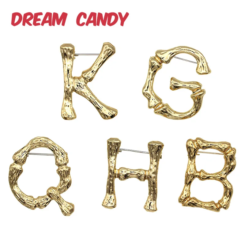 Dream конфетного цвета креативные золото Цвет письмо броши для женщин модные