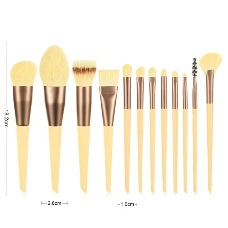 

12Pcs Makeup Brushes Set Eye Shadow Foundation Brush Lip Brush Eyebrow Brush Powder Brush Skin-friendly Professional Makeup Tool