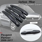 4 шт. крышка ручки двери из углеродного волокна для Peugeot Partner 2008 2009 2010 2011 2012 2013 2014 2015 2016 2017