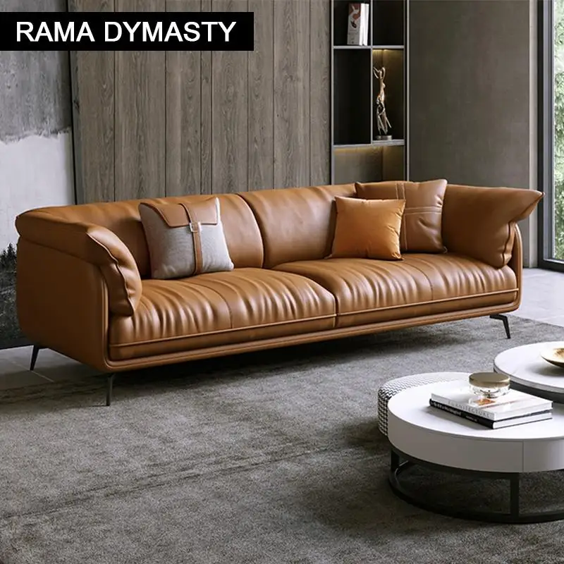 Современный минималистичный кожаный диван для гостиной, набор мебели дляквартиры с индивидуальным цветом