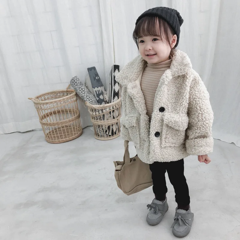 2019 Winter Fashion Baby Boys Girls Coat Children Thick Warm Outerwear Kids Lamb Wool Jacket Cotton Soft Cardigan Hot Sale | Детская