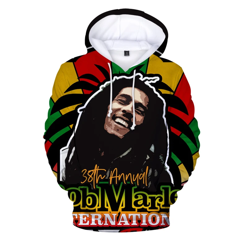 

Bob Marley 3d Print Men 3D Hoodie Pullover Autumn Winter Causal Sweatshirts Women Cool Hip Pop Streetwear Rapper Bob Marley Hood