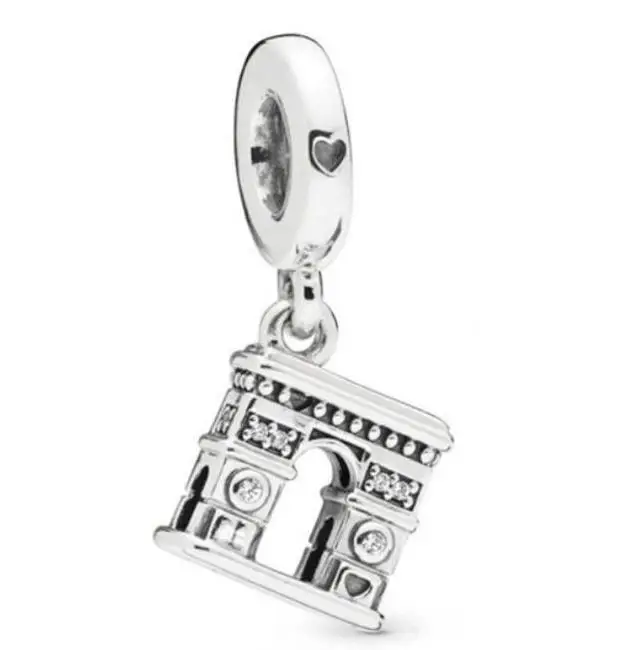 

Genuine 925 Sterling Silver Beads Arc De Triomphe Dangle Charm Fit pandora Women Bracelet & Necklace Diy Jewelry