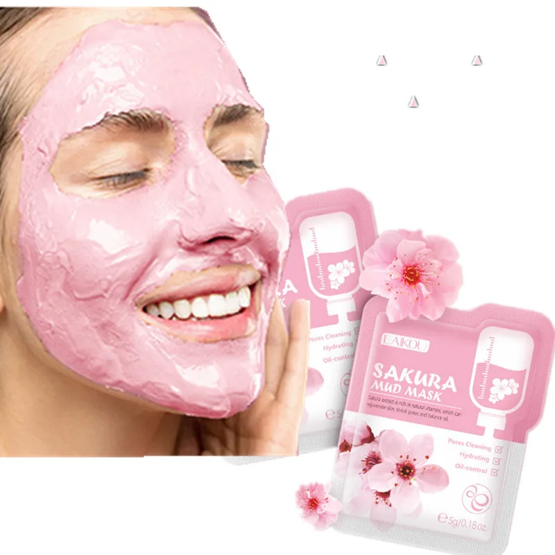 

LAIKOU 12pcs Japan Sakura Mud Face Mask Anti Wrinkle Night Facial Packs Skin Clean Dark Circle Moisturize Anti-Aging Skin Care