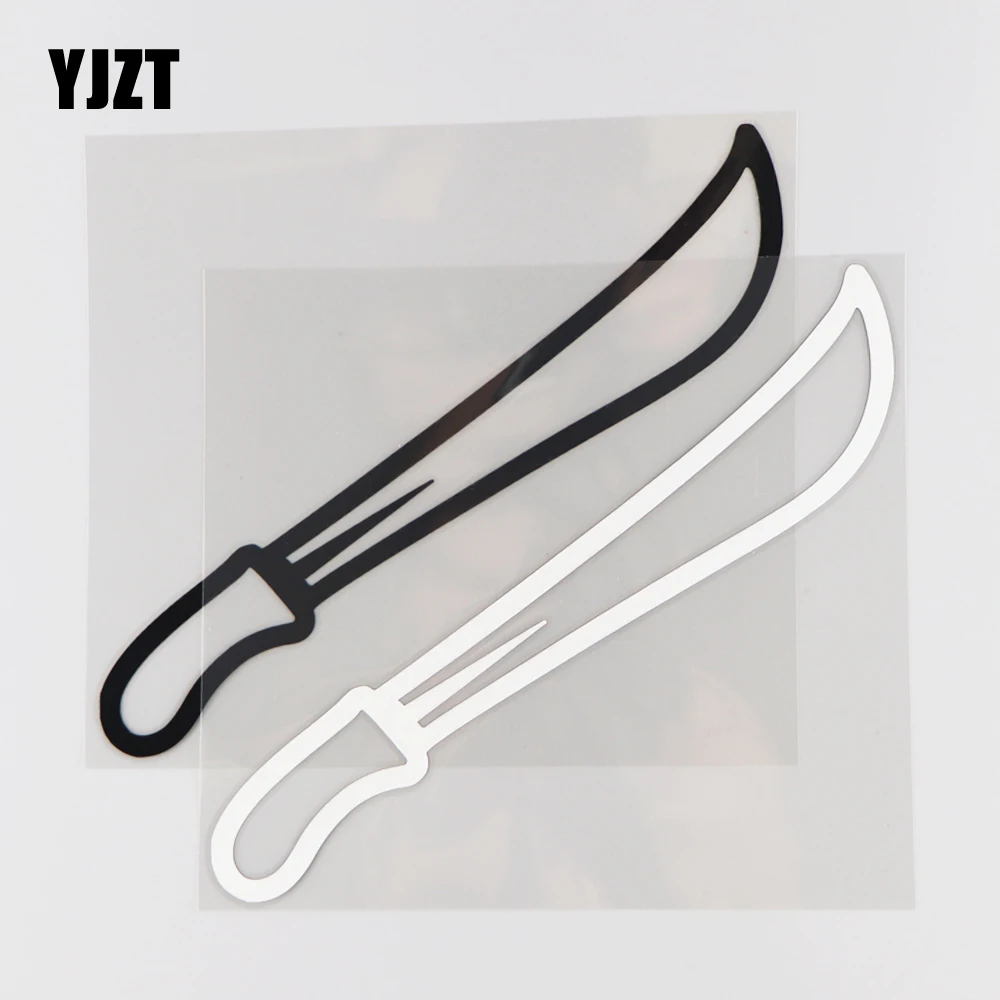

YJZT 17CM*15.6CM Weapon Knife Cartoon Pattern Vinyl Decal Decoration Car Sticker 1A-0503
