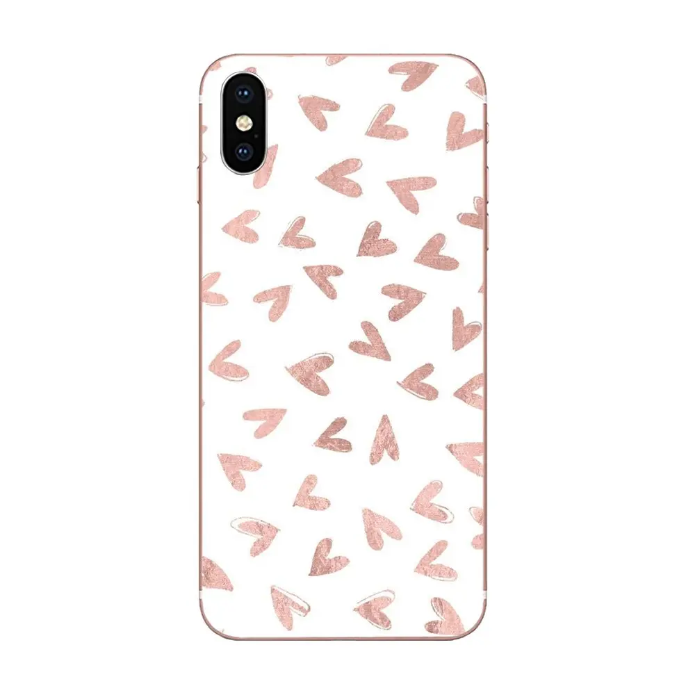Золотой Розовый Сердце сосны яблоко полосы для apple iPhone 4 4s 5 5C 5S SE 6 6S 7 8 Plus X XS Max XR TPU