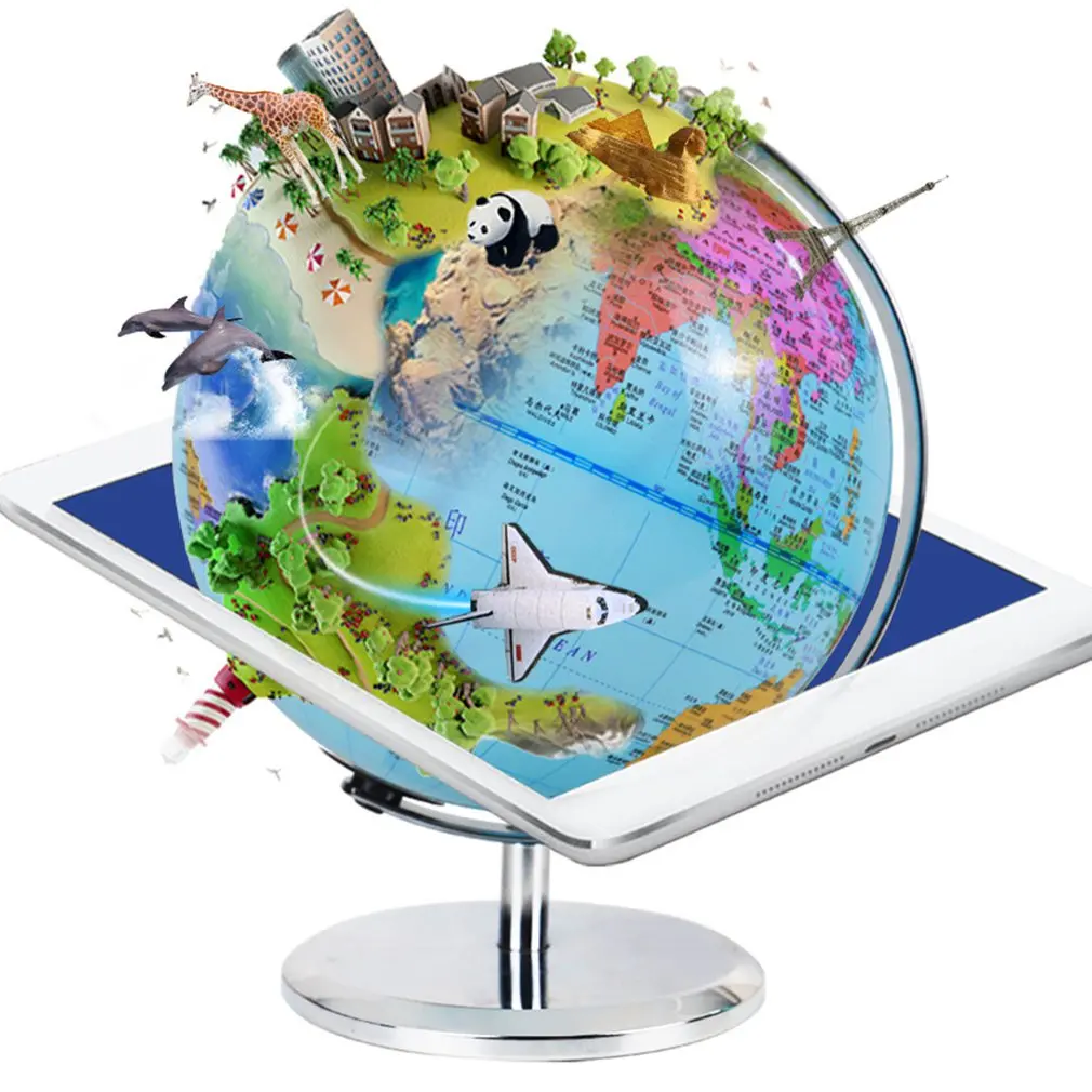 

High Definition AR With Light Globe For Chinese And English World Map Geography Teaching Equipment For Students