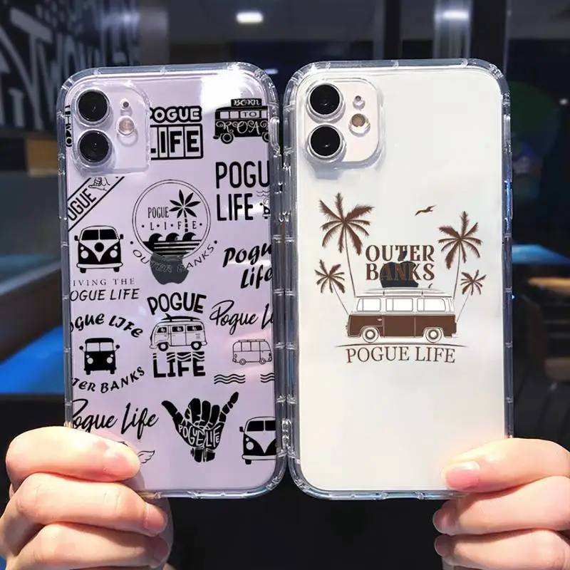 

Outer Banks OBX Livin' The Pogue Life Phone Case Transparent Soft for Iphone 13 7 8 11 12 Plus Mini X Xs Xr Pro Max Back Cover