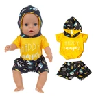 Подходит для новорожденных 17 дюймов 43 см кукла аксессуары для одежды желтый костюм для ребенка подарок на день рождения